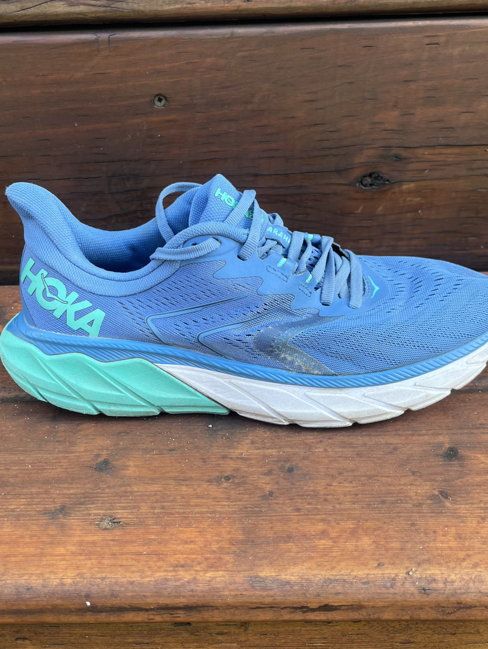 Hoka One One Arahi 5 Sneakers Womens Size 9B Running Shoes Blue Breathable Gym
